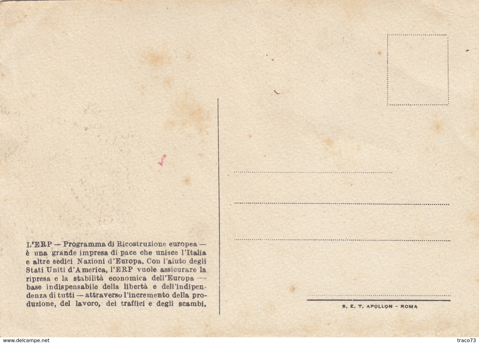 RICOSTRUZIONE EUROPEA   /  E.R.P. - Eventi