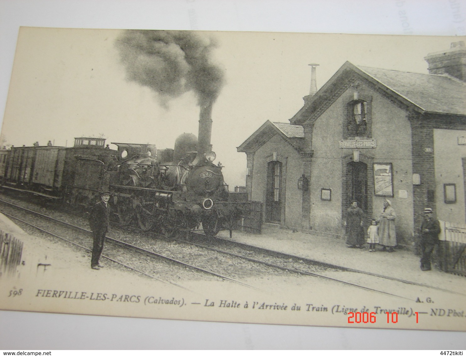 C.P.A.- Fierville Les Parcs (14) - La Halte à L'Arrivée Du Train De La Ligne De Trouville - 1910 - SUP (BF21) - Other & Unclassified