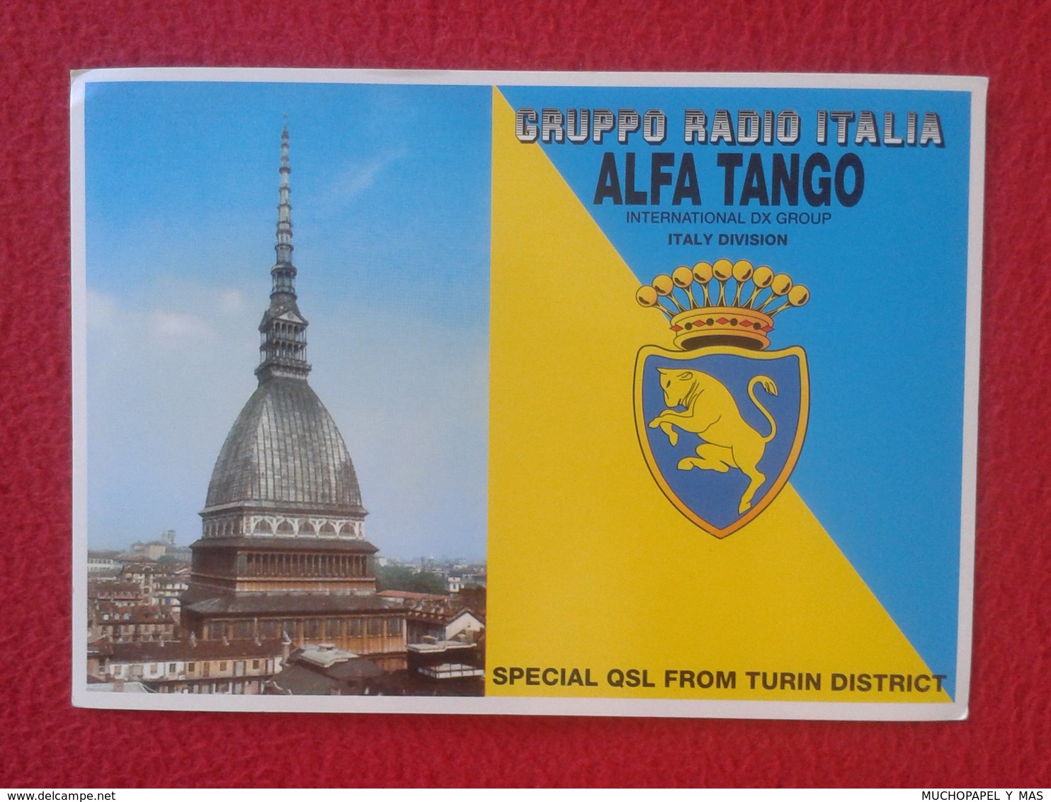 POSTAL TYPE POST CARD QSL RADIOAFICIONADOS RADIO AMATEUR GRUPPO ALFA TANGO ITALIA TURIN DISTRICT TORINO ITALY VER FOTOS - Otros & Sin Clasificación