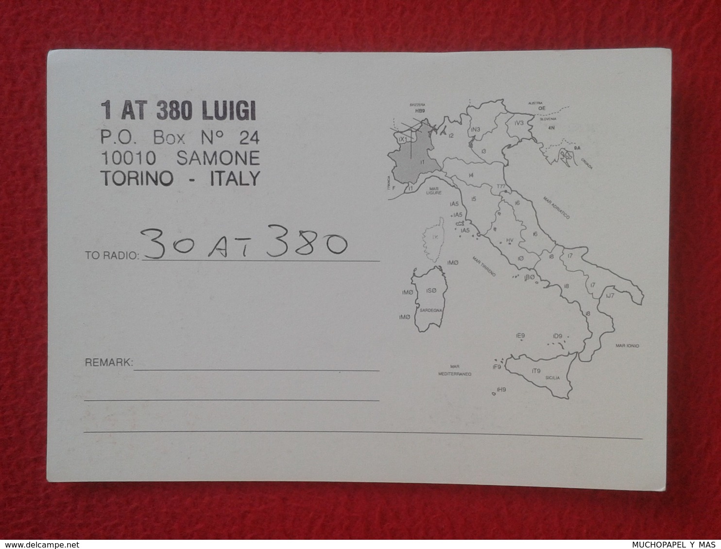 POSTAL TYPE POST CARD QSL RADIOAFICIONADOS RADIO AMATEUR GRUPPO ALFA TANGO ITALIA TURIN DISTRICT TORINO ITALY VER FOTOS - Otros & Sin Clasificación