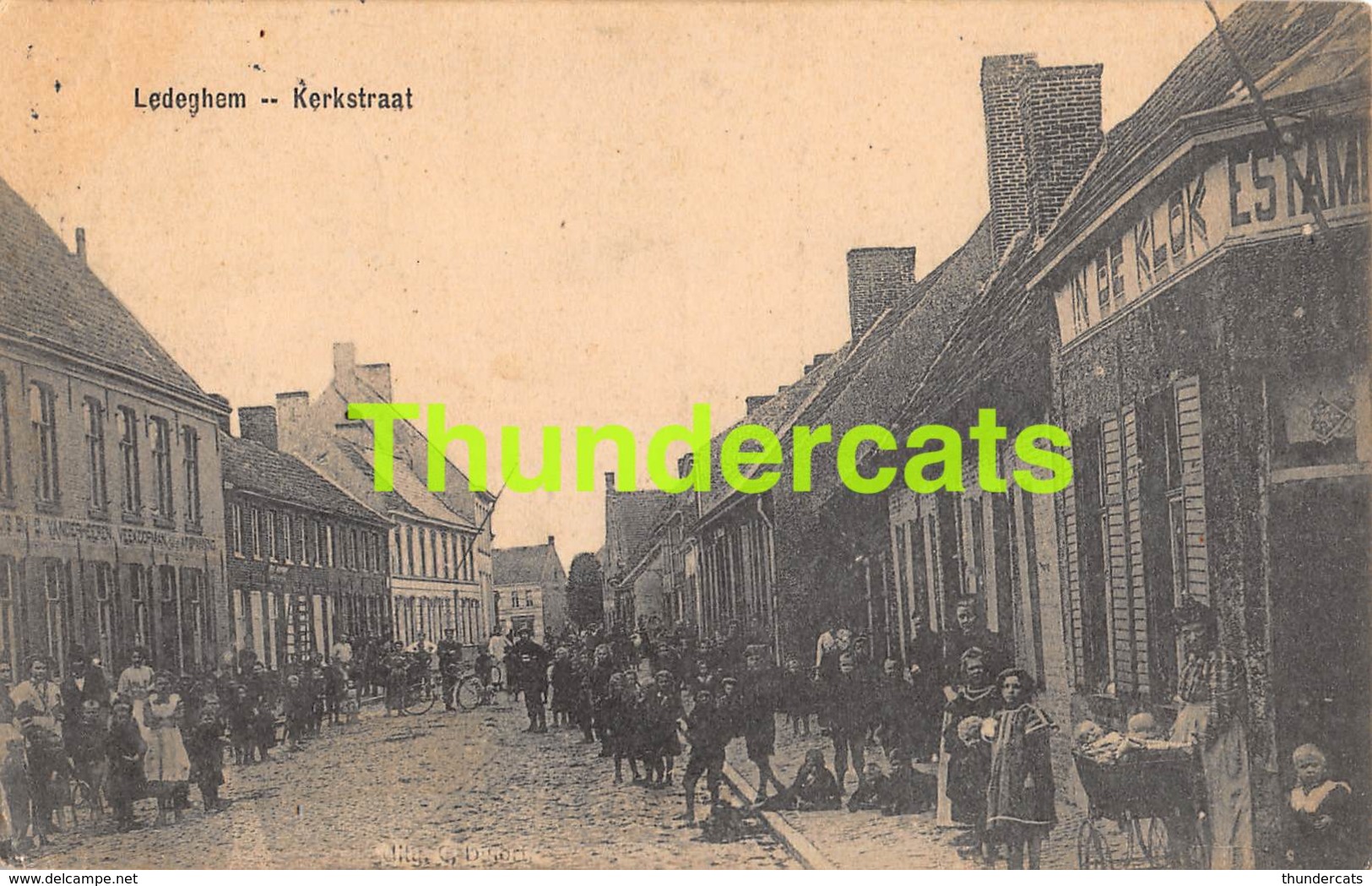 CPA LEDEGEM LEDEGHEM KERKSTRAAT FELDSPOSTKARTE 1915 - Ledegem