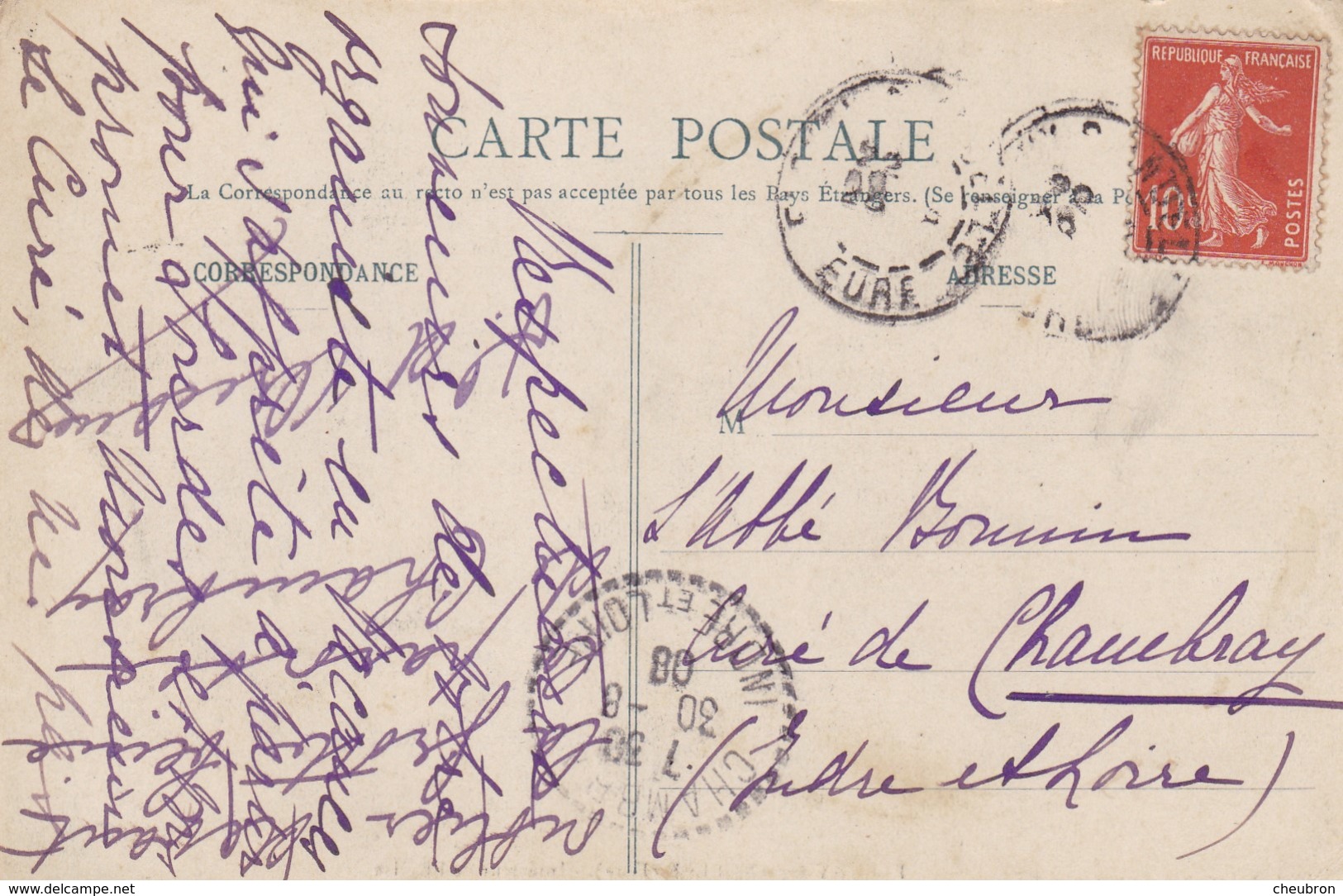 27. FLEURY SUR ANDELLE. CPA . INTERIEUR DE L'EGLISE. ANNÉE 1908 - Other & Unclassified