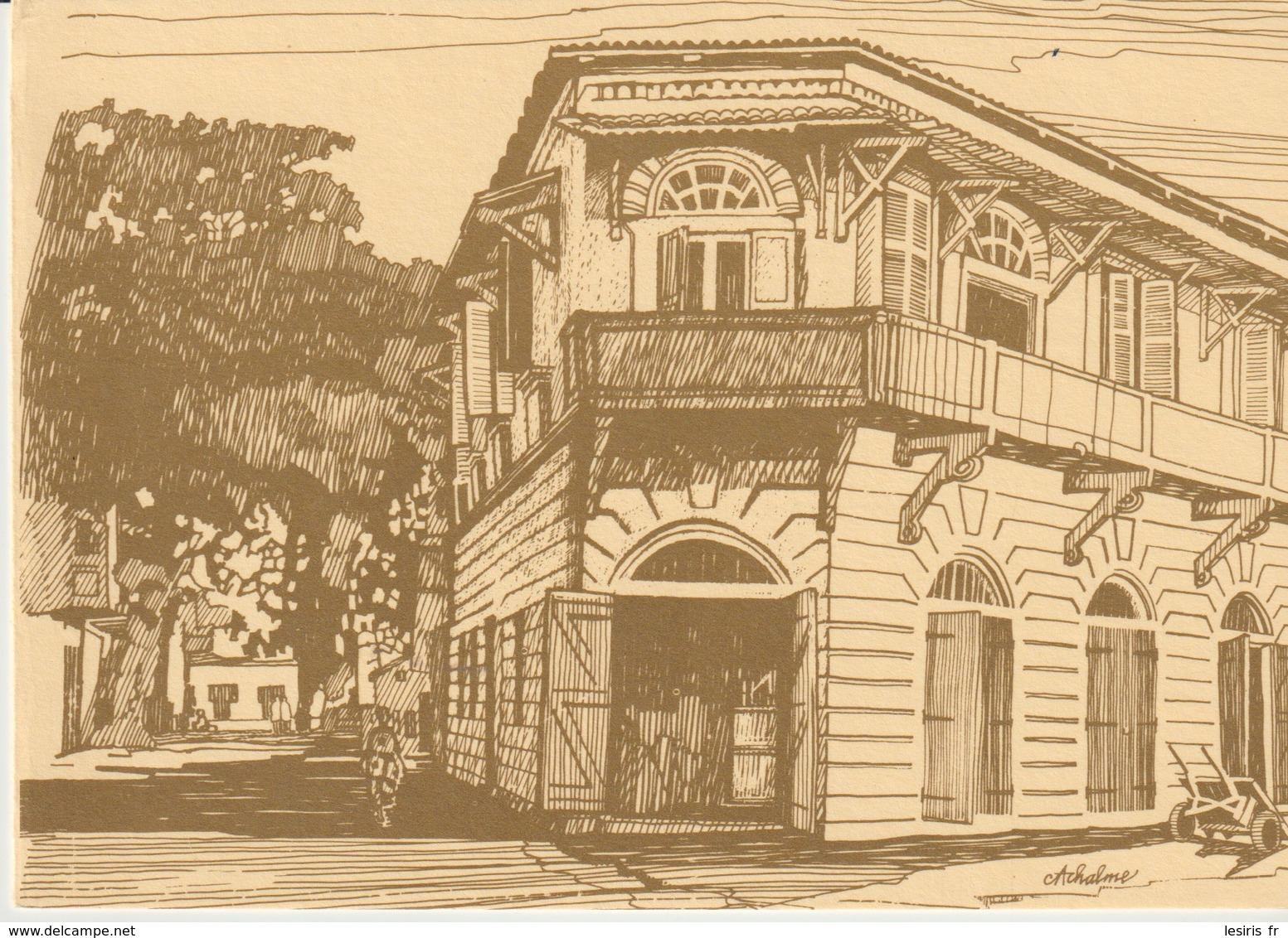 C.P. - GRAND BASSAM - CAPITALE DE LA COTE D'IVOIRE DE 1893 A 1900 - MAISON HADDAD - DESSIN DE CHRISTIANE ACHALME - Costa De Marfil