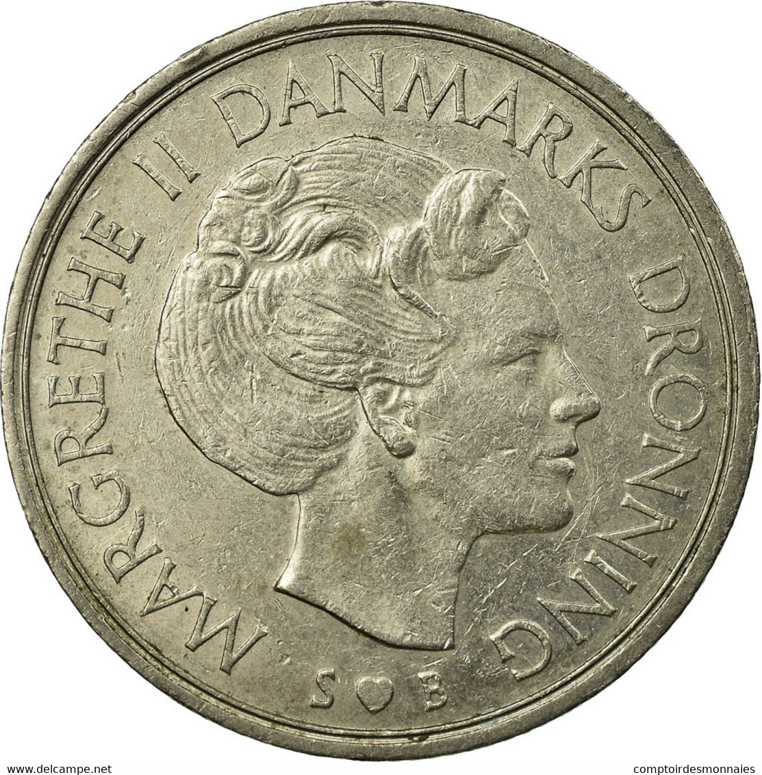 Monnaie, Danemark, Margrethe II, Krone, 1974, Copenhagen, TTB, Copper-nickel - Denmark