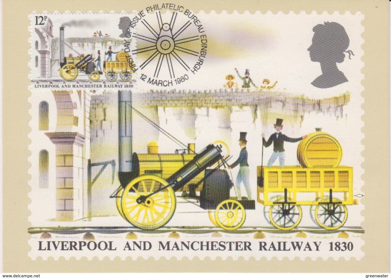 Great Britain 1980 Liverpool And Manchester Railway 1830 1v Maxicard (42405) - Cartas Máxima