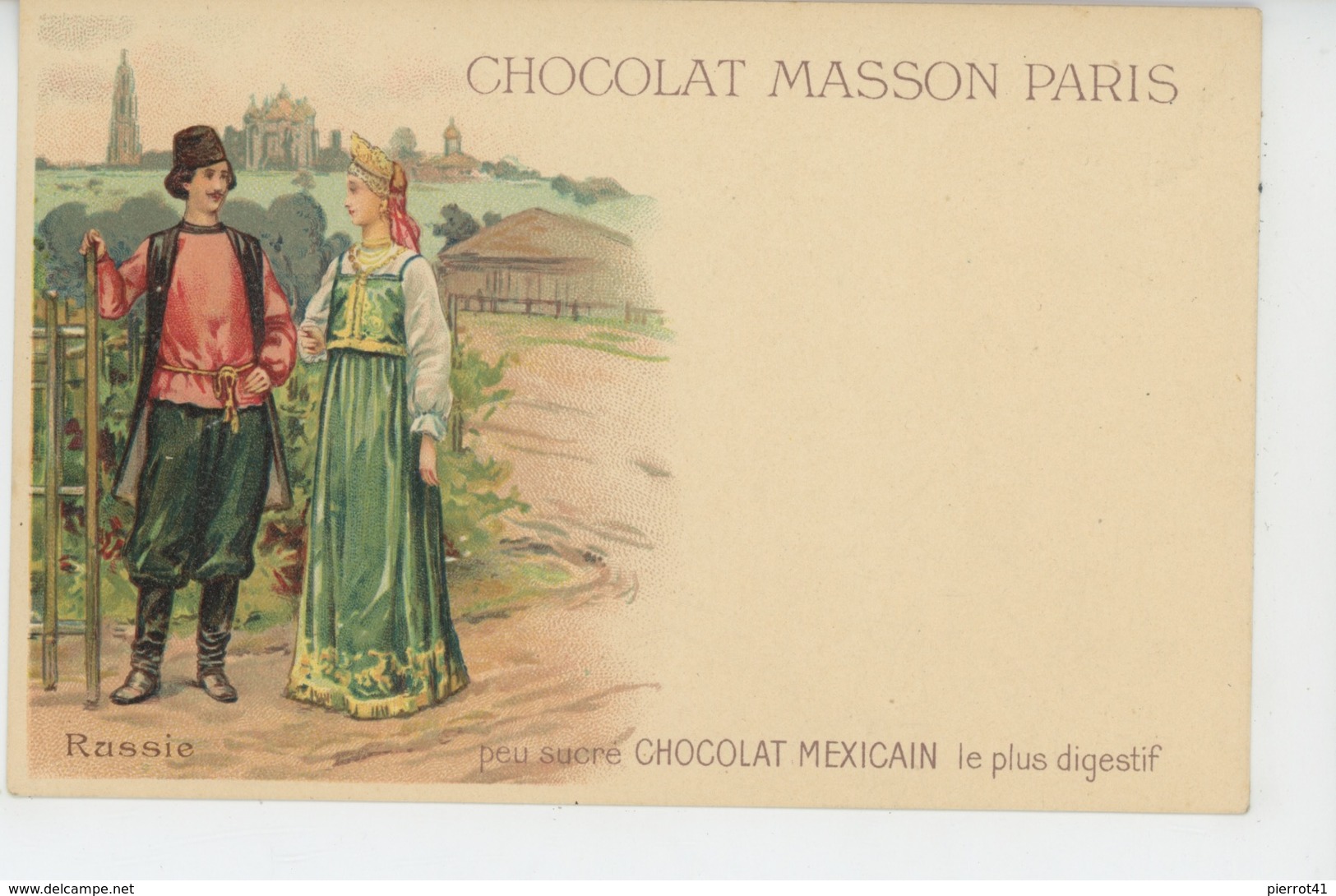 RUSSIE - RUSSIA - Carte PUB Pour CHOCOLAT MASSON PARIS - Russie