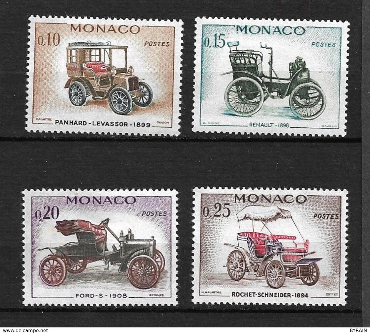 MONACO  1961  Lot 4  Timbres  N° De 562 à 565 "  Rétrospective Automobile"  NEUFS - Unused Stamps