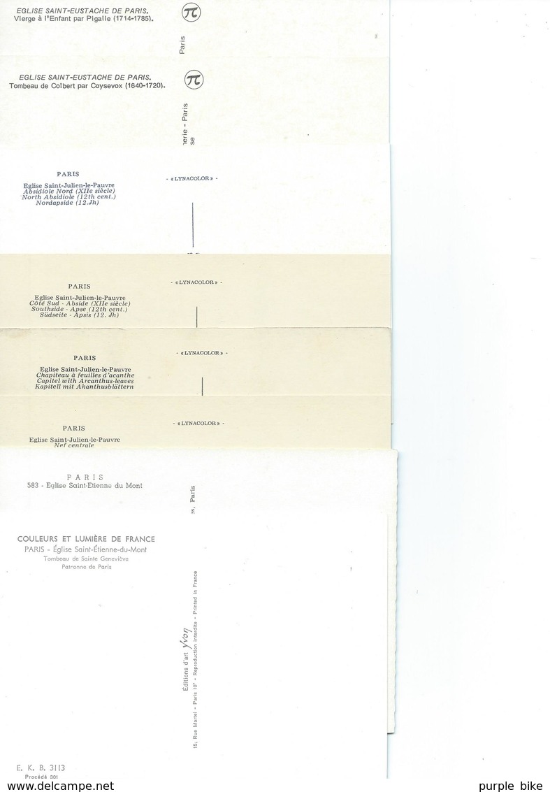 LOT 45 CPM/CPSM en rapport avec LES EGLISES et ND de PARIS toutes scannées Etat : TTBE