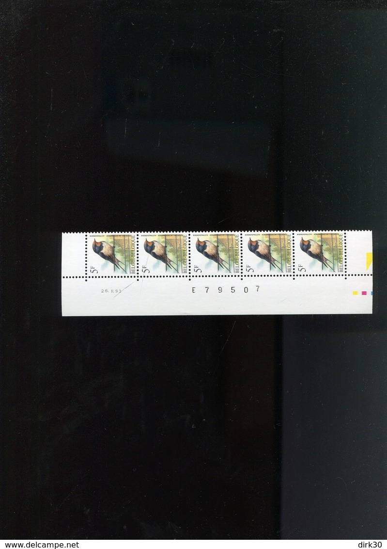 Belgie 2475 Buzin Vogels Birds 5Fr 26/2/1993 Onpaar Drukdatum Bande Datée - 1985-.. Oiseaux (Buzin)