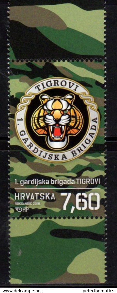 CROATIA, 2018, MNH,CROATIAN WAR OF INDEPEDENCE, MILITARY BRIGADES, COAT OF ARMS, TIGERS, 1v - Other & Unclassified