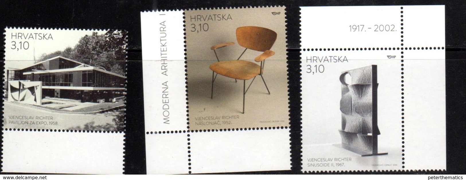 CROATIA, 2018, MNH, MODREN DESIGN, FURNITURE, ARCHITECTURE, 3v - Altri & Non Classificati