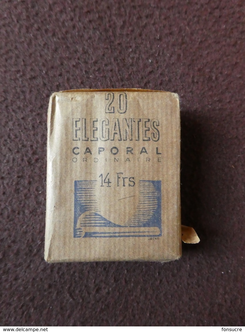 Paquet Beige Entier De 20 Cigarettes ELEGANTES Caporal Ordinaire A2 1(0)6  Régie Française Des Tabacs SEITA - Autres & Non Classés