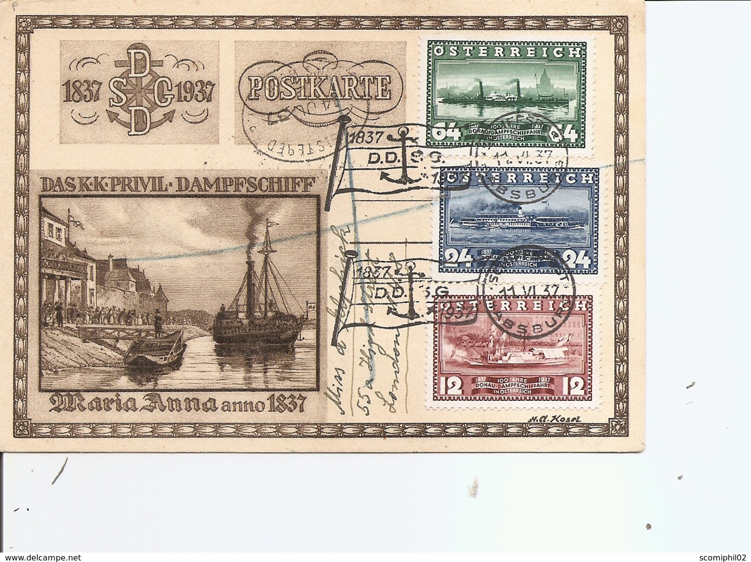 Autriche - Maritime - Bateaux ( Carte Commémorative De 1937 à Voir) - Lettres & Documents