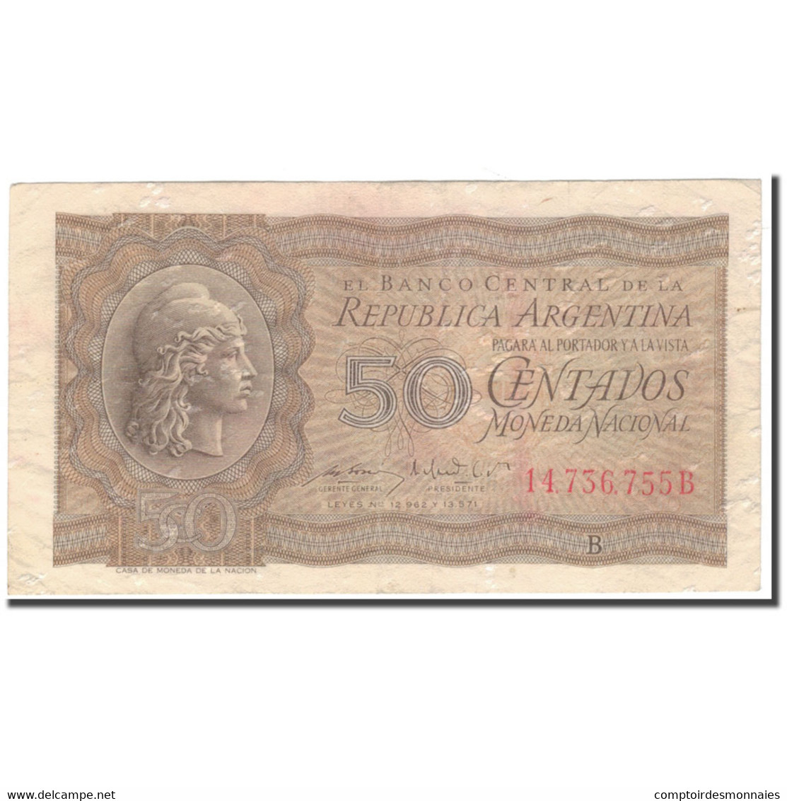 Billet, Argentine, 50 Centavos, KM:261, TB - Argentine