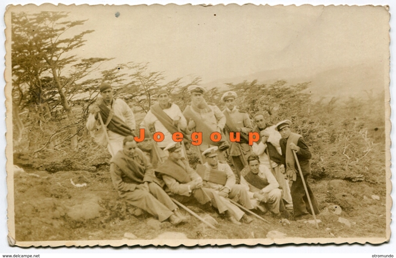 Photo Postcard Military Marines Ushuaia Tierra Del Fuego Paragonia Argentina 1935 - Guerra, Militari