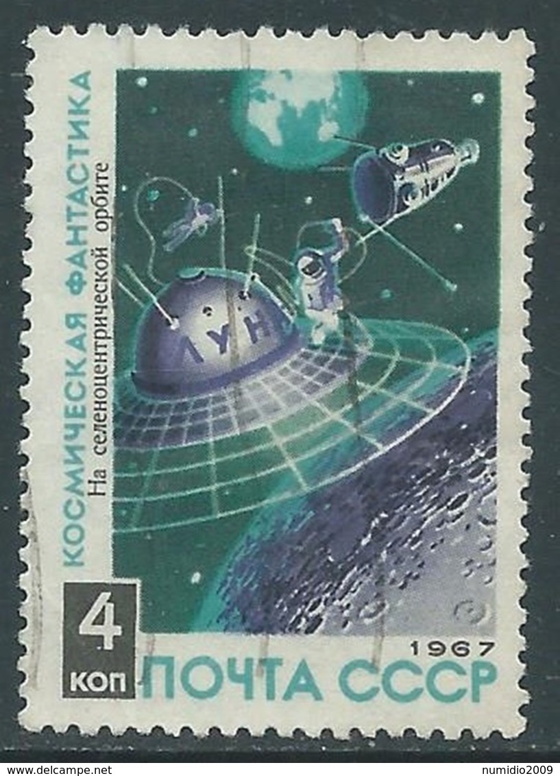 1967 RUSSIA USATO SPAZIO FANTASCIENZA COSMONAUTICA STAZIONE 4 K - V22-6 - Usati