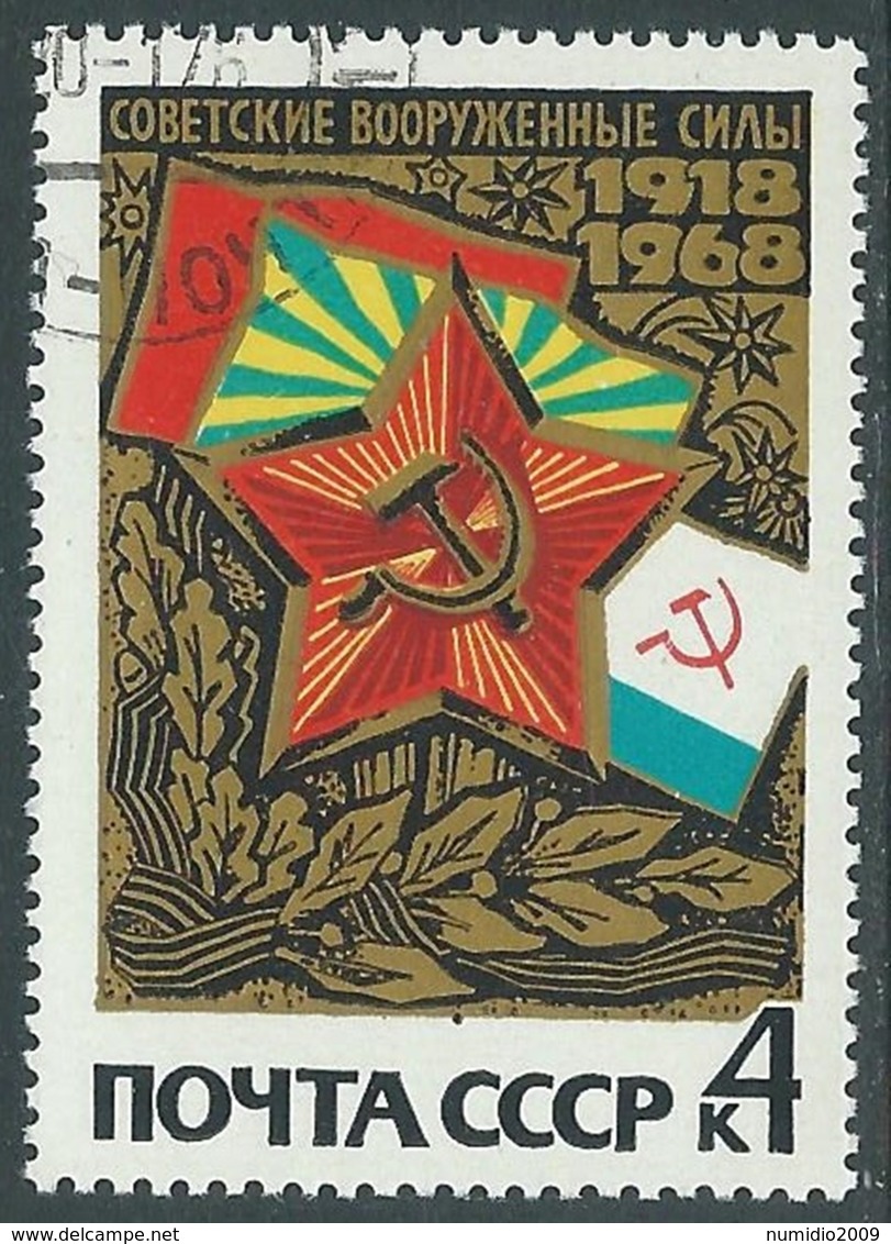 1968 RUSSIA USATO ARMATA ROSSA 4 K - V23-3 - Used Stamps