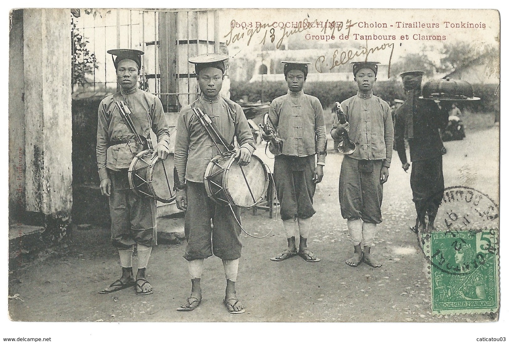 COCHINCHINE - Vietnam - Cholon Tirailleurs Tonkinois - Groupe De Tambours Et Clairons - 1907 - Viêt-Nam