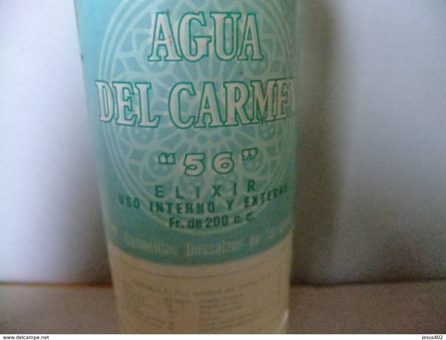 Botella De Agua Del Carmen Llena Con Precinto Medicamento - Bouteille Pleine   Agua Del Carmen Médicaments - Cajas/Cofres