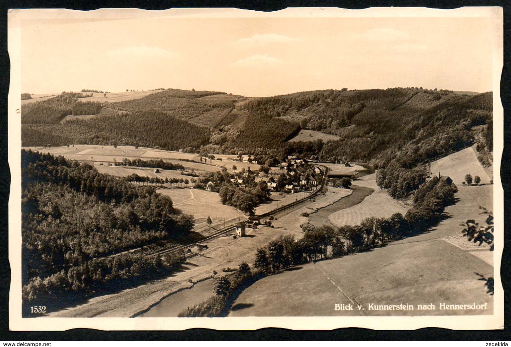 C4665 - Hennersdorf Blick Vom Kunnerstein - Bei Augustusburg - Verlag E. Neubert Chemnitz - Augustusburg