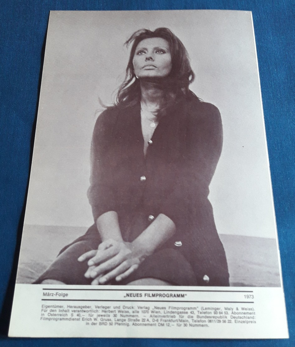 Sophia Loren, Adriano Celentano, Fernando Rey > "Die Sünde" > Altes NFP-Filmprogramm '1973 (fp3) - Zeitschriften