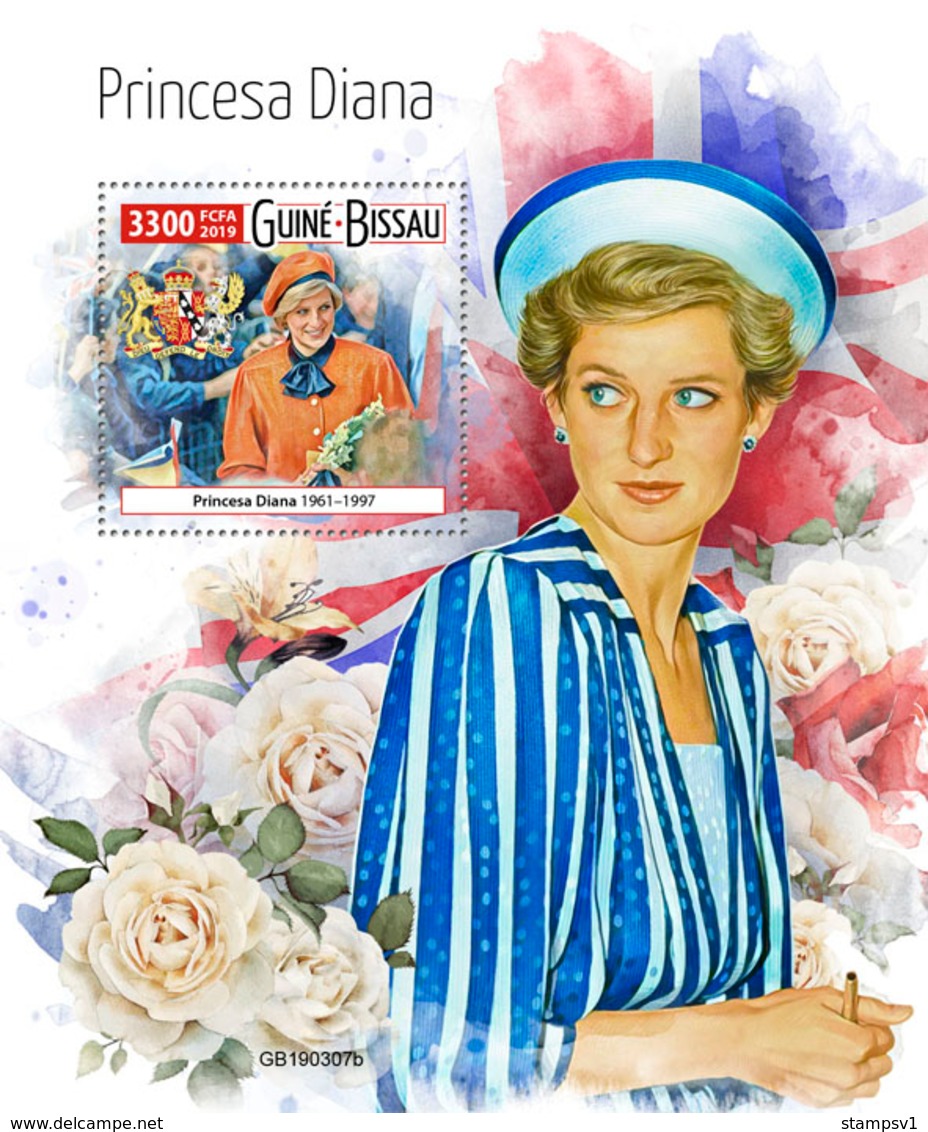 Guinea Bissau. 2019 Princess Diana. (0307b)  OFFICIAL ISSUE - Familles Royales