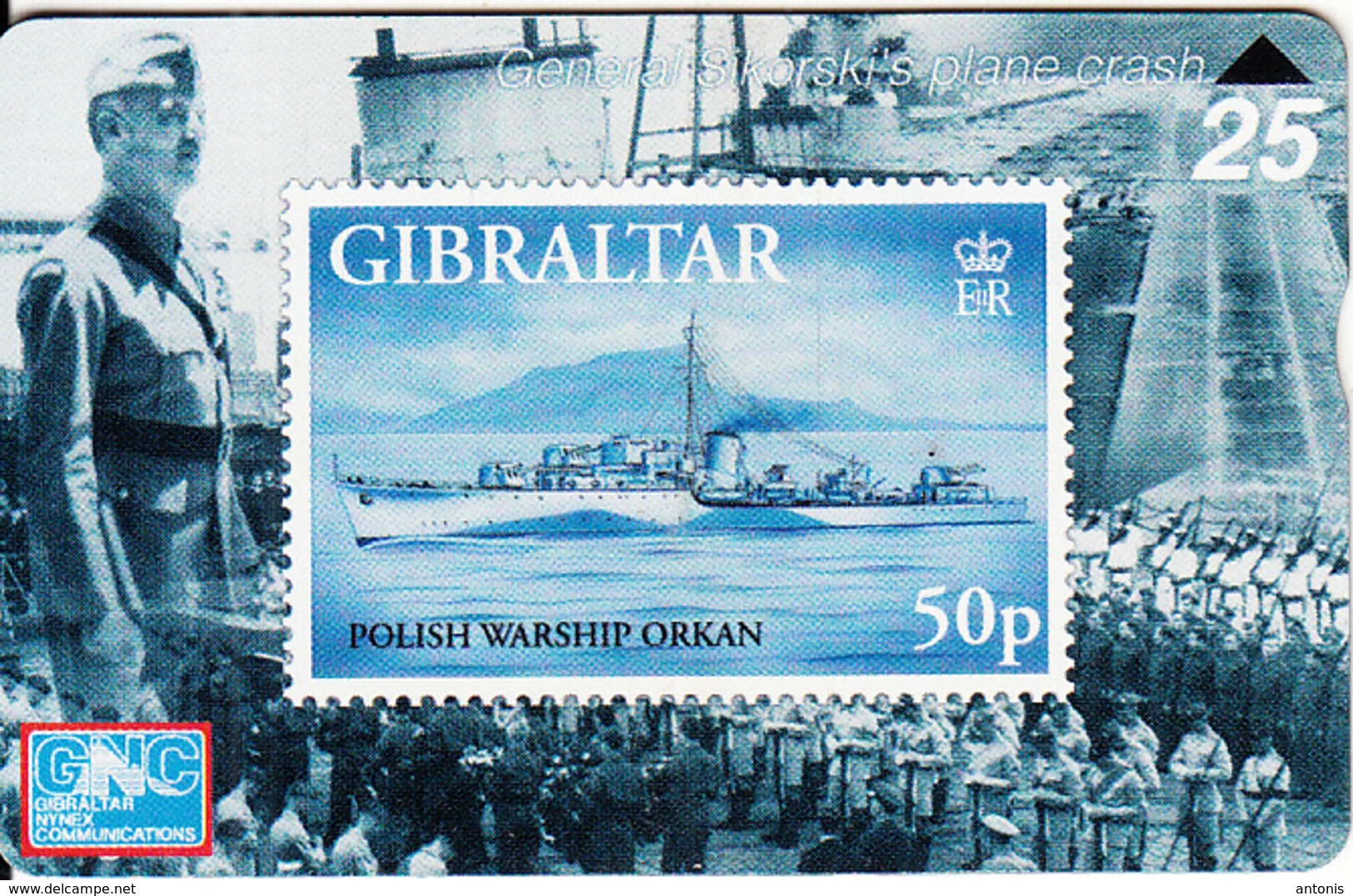 GIBRALTAR - Stamp, Polish Warship Orkan, CN : 709L, Tirage 3000, Mint - Gibraltar