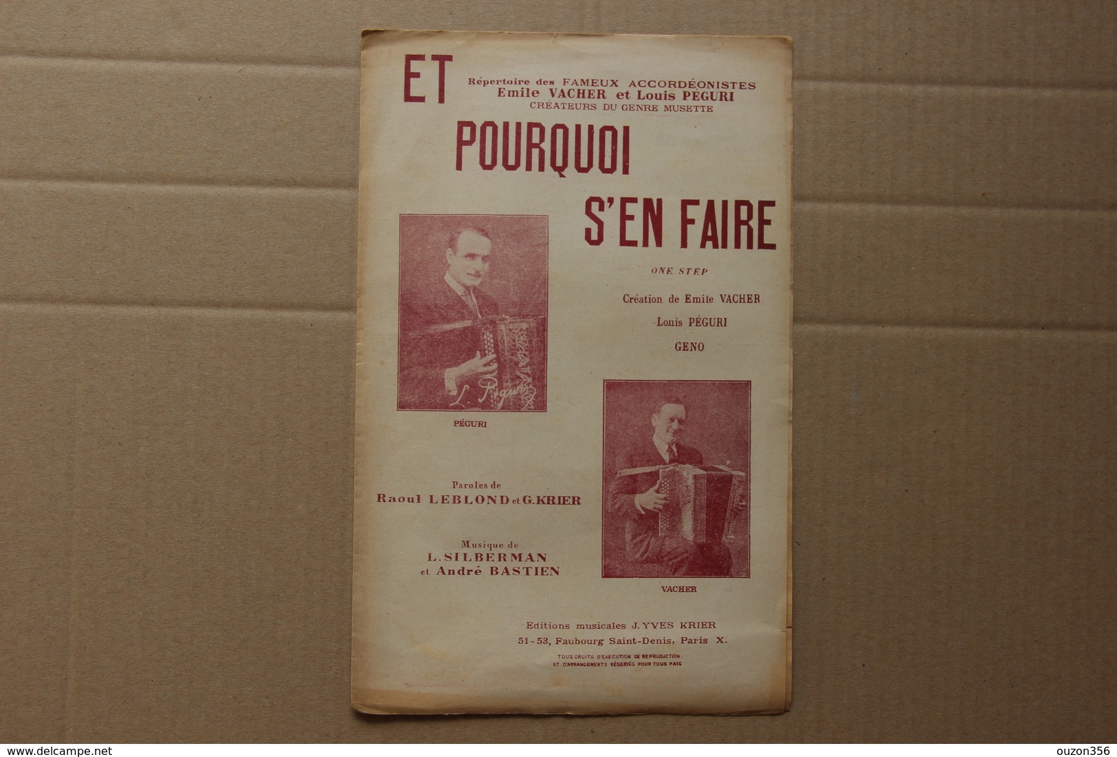 Partition : Et Pourquoi S'en Faire, Paroles Raoul Leblond Et G.Krier, Musique L.Silberman Et André Bastien - Partitions Musicales Anciennes