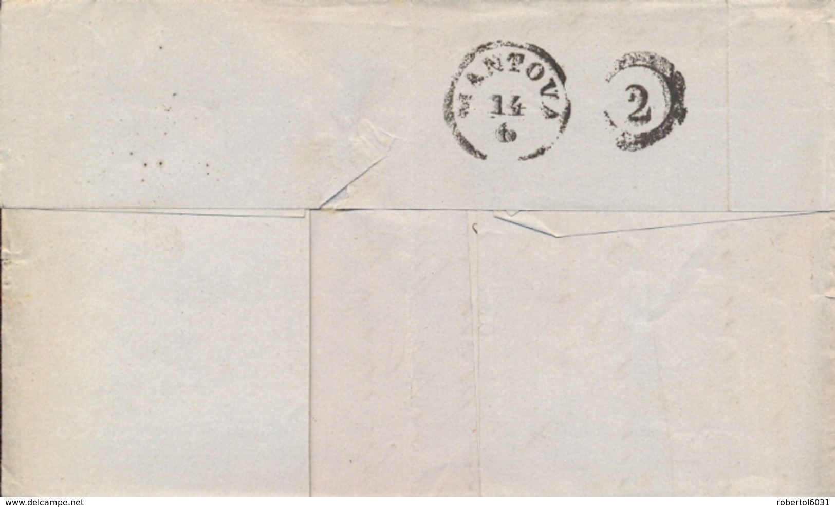 Lombardo Veneto 1857 Lettera Da Brescia Per Mantova Con 15 Cent Carta A Macchina - Lombardo-Veneto