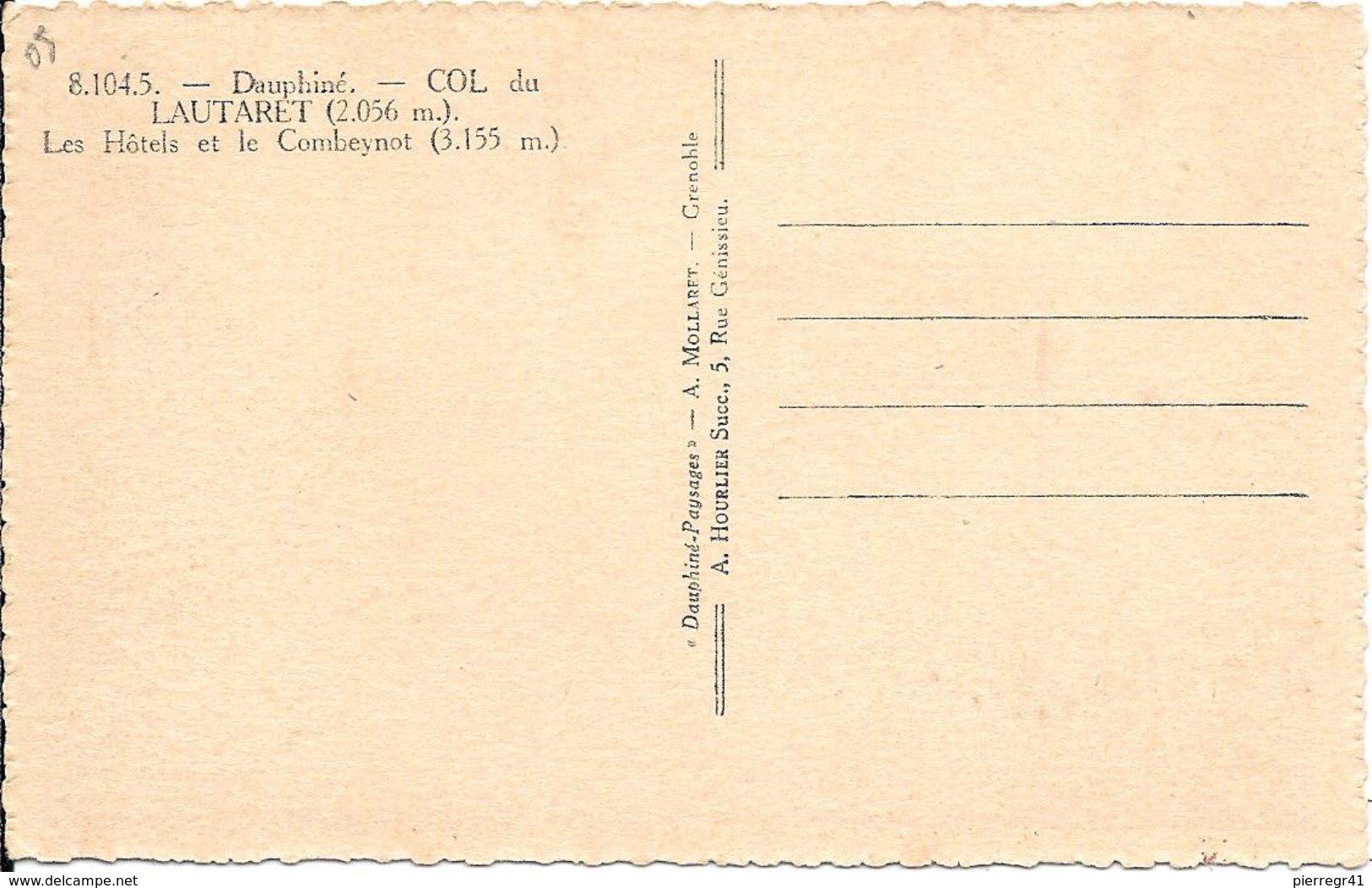 CPA-1935-05-COL Du LAUTARET.Les HOTELS Et Le COMBEYNOT(3155m)-TBE - Autres & Non Classés