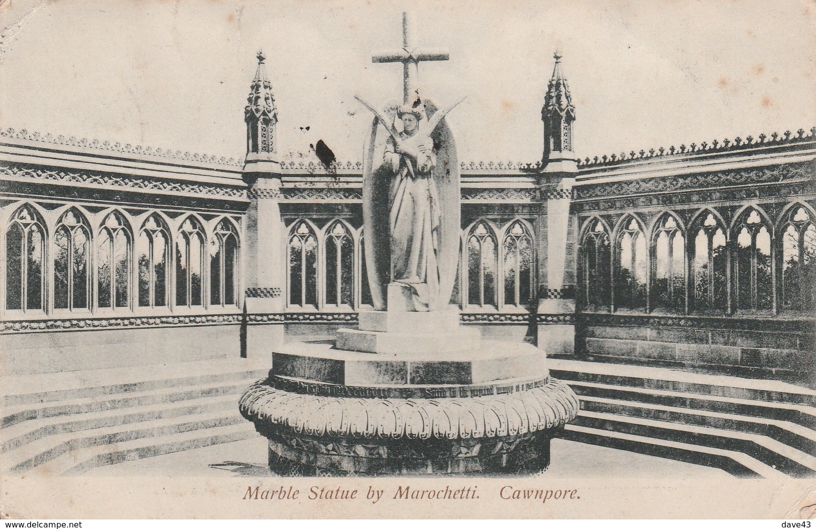 1907 Card Statue Cawnpore 1a Stamp Sg123 Sea Post Office B Cds - India