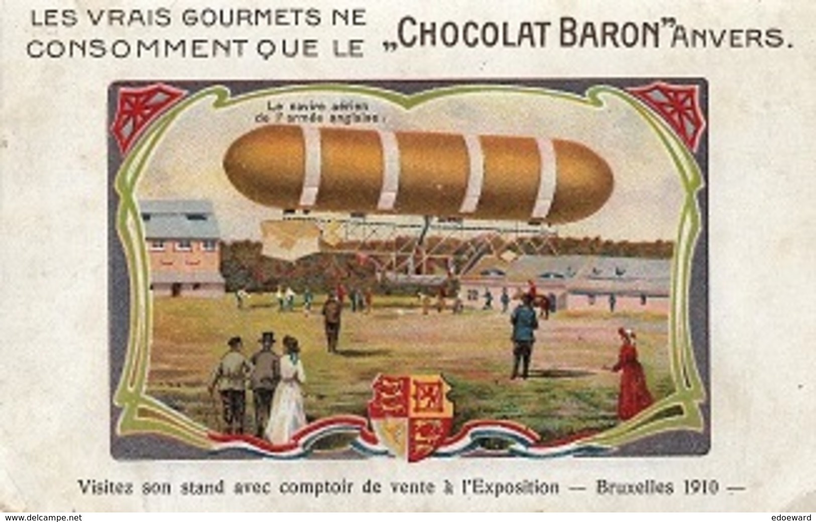 Z11/ RECLAMEKAART CHOCOLADE BARON   Nav EXPO BRUSSEL 1910 - Dirigeables