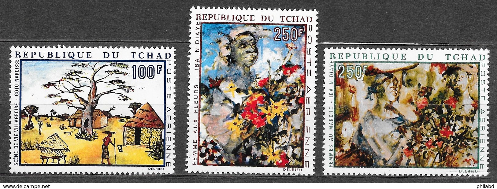 Tchad PA N°65, 73, 74 Art Peinture Tableau 1970 ** - Tchad (1960-...)