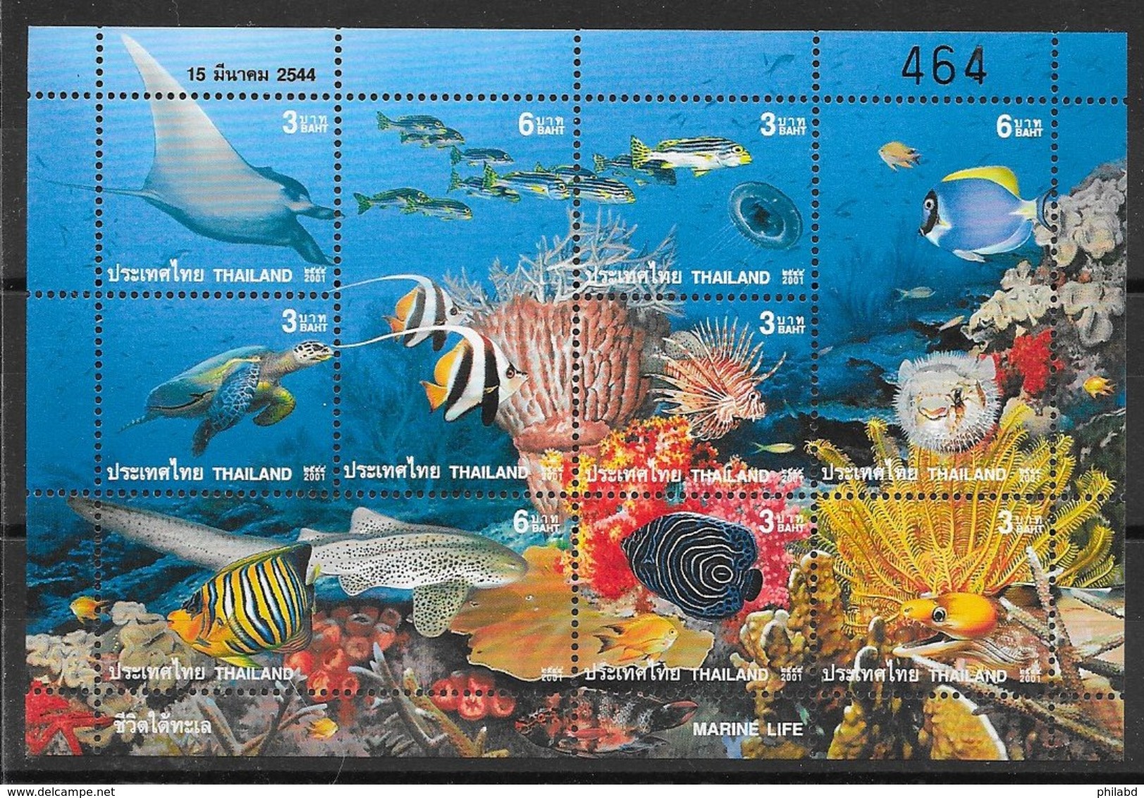 Thaïlande (Siam) N°1958 à 1966 Poisson 2001 ** - Thailand