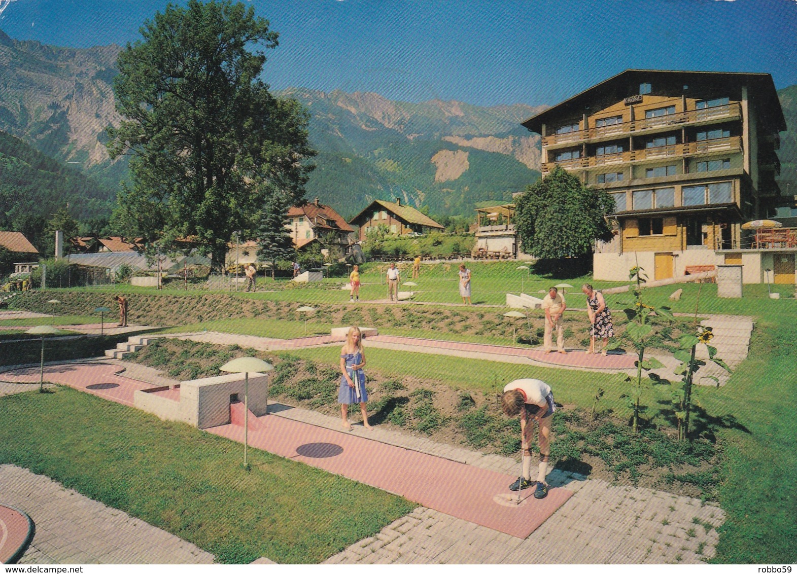 Switzerland Brienz Hotel Krone Postcard Hofstetten 1982 Postmark Used Good Condition - Brienz