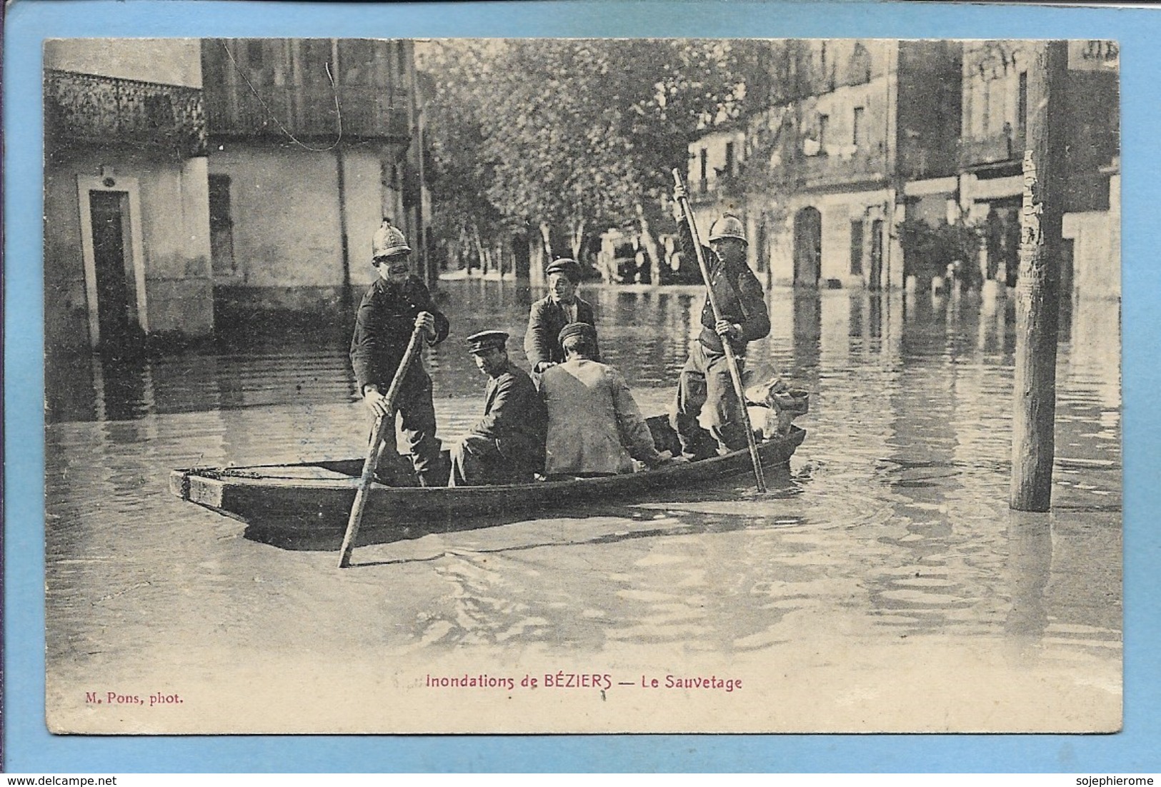 Inondations De Béziers 34 Le Sauvetage 2scans 16e Corps D'Armée Hôpital Temporaire N°29 Béziers Médecin Chef Pompiers - Beziers