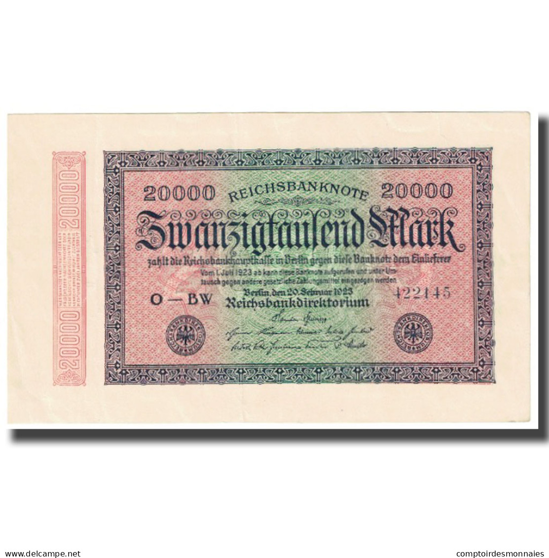 Billet, Allemagne, 20,000 Mark, 1923, 1923-02-20, KM:85a, SPL - 20.000 Mark