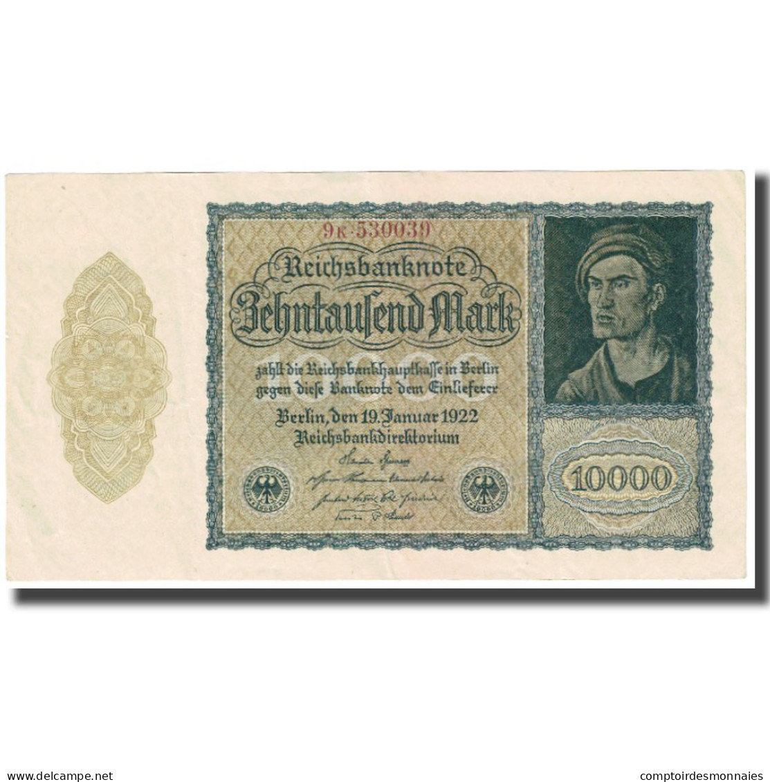 Billet, Allemagne, 10,000 Mark, 1922, 1922-01-19, KM:71, SPL - 10000 Mark