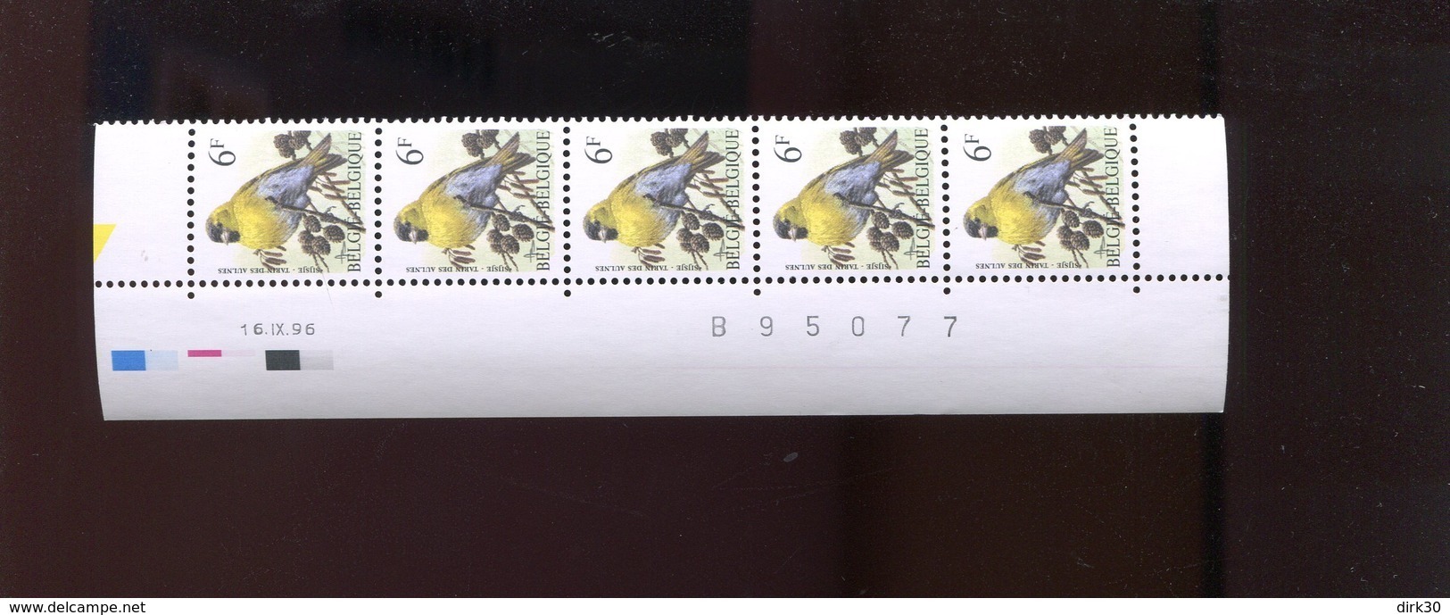 Belgie Buzin Vogels Birds 2665 6Fr Bande Datée Datumstrook Onpaar 16/9/1996 Velnr 80455 - 1985-.. Oiseaux (Buzin)