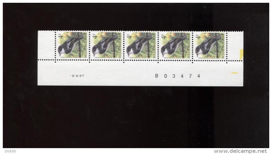 Belgie 2654 Buzin Vogels Birds 4Fr Bande Datée Datumstrook Paar 6/3/1997 R Velnr 99848 - 1985-.. Oiseaux (Buzin)