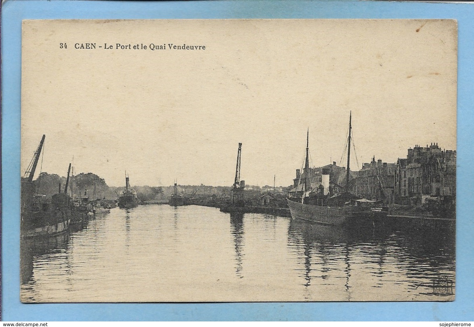 Caen Port & Quai Vendeuvre 2scans 1917 "Dépôt Des Prisonniers De Guerre De Caen Annexe De La Gare Chef De Détachement" - Caen