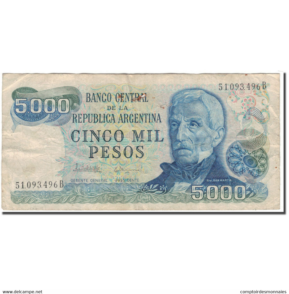 Billet, Argentine, 5000 Pesos, KM:305b, TB - Argentine