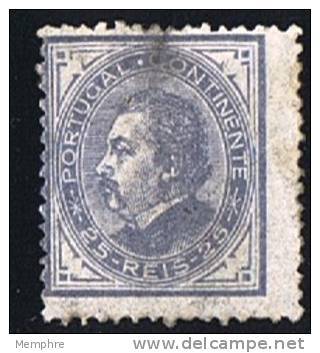 Luiz I  De Profil  25 Reis  Perf 12 &frac12; * MH - Unused Stamps