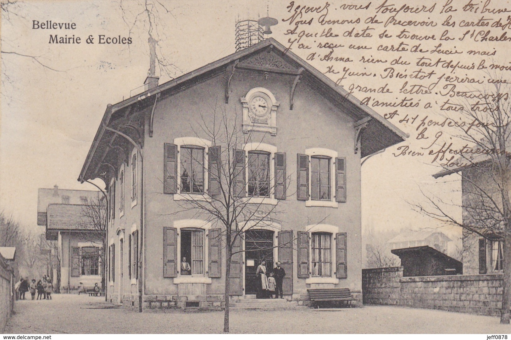 SUISSE - BELLEVUE - Mairie Et Ecoles - 1914 - Très Bon état - Bellevue