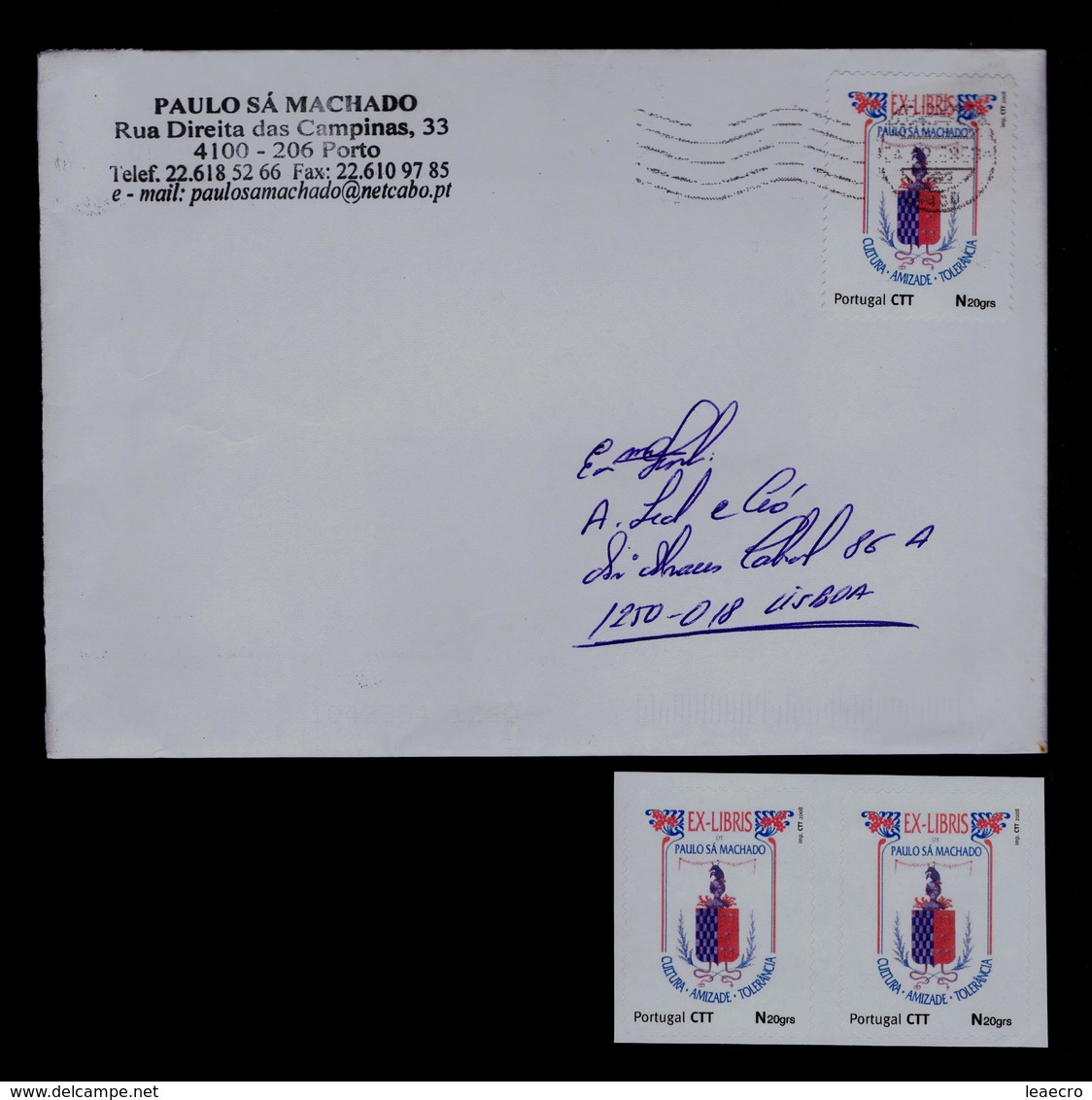 Paulo Sá Machado EX-LIBRIS (personal Stamp 2x + Cover) Coat-of-Arms Brasons Portugal Gc3857 - Hologrammes