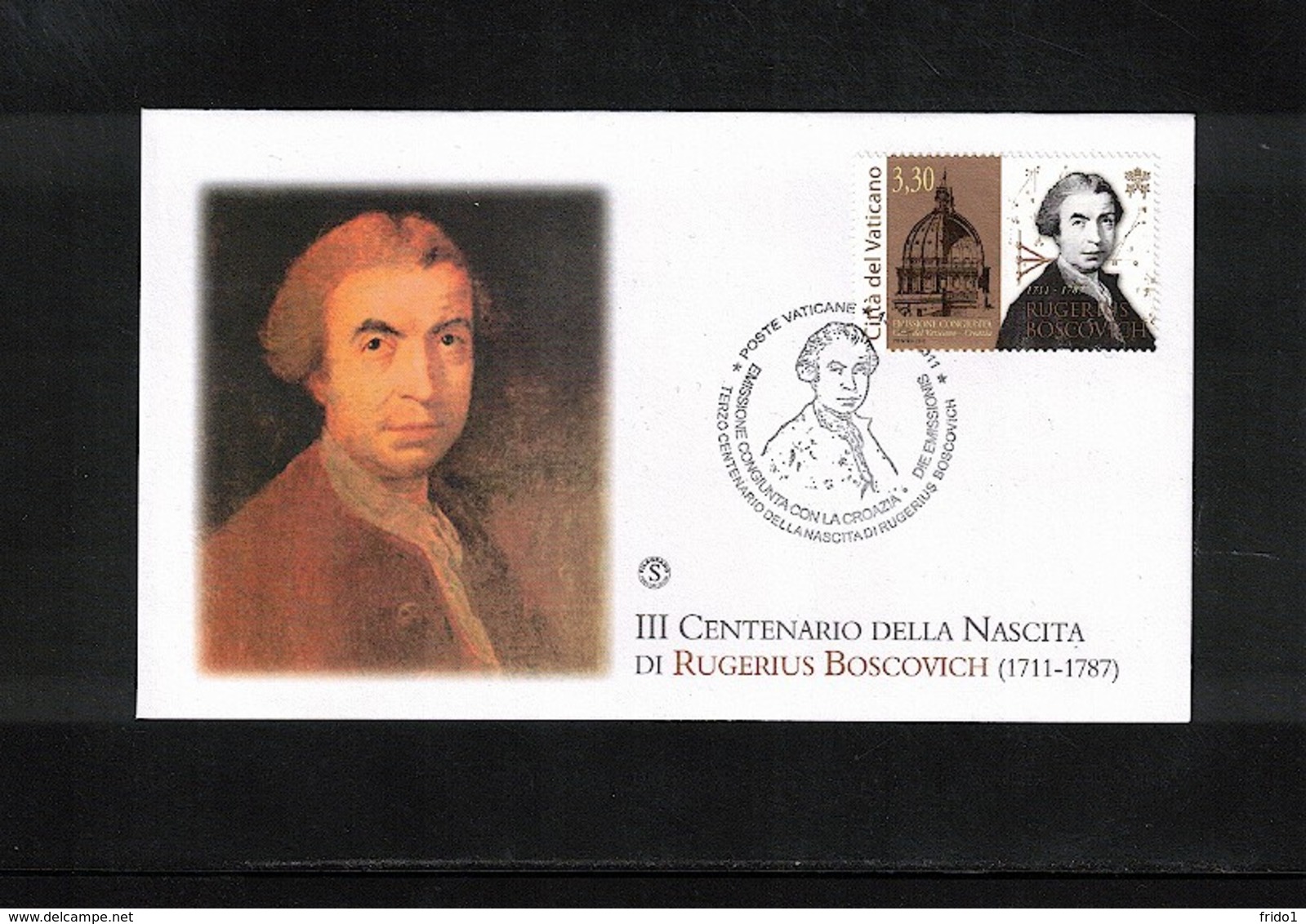 Vatican 2011 Joint Issue With Croatia Rugerius Boscovich FDC - Gemeinschaftsausgaben