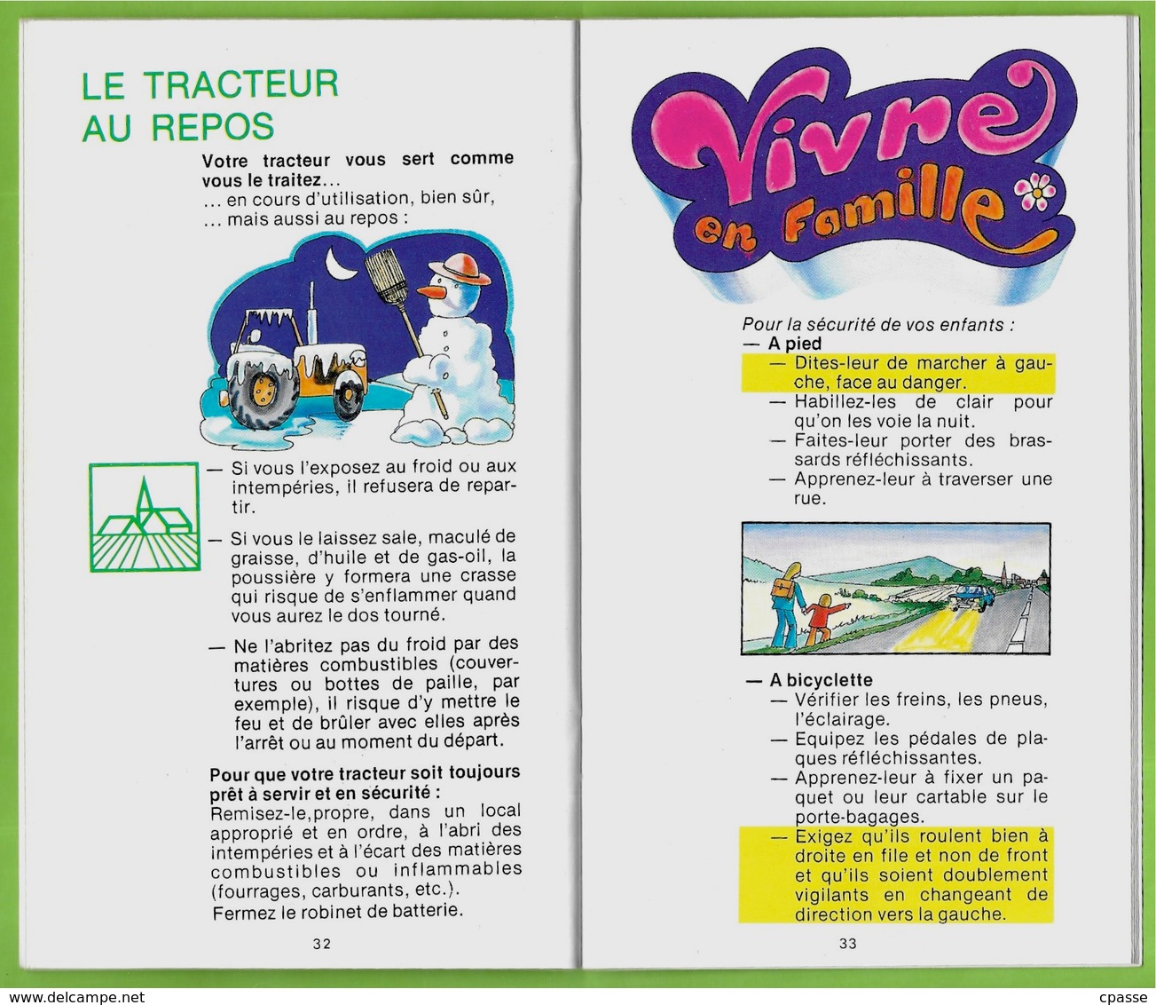 Brochure "LE TRACTEUR et votre sécurité" publiée par les Assurances Mutuelles Agricoles ** Agriculture