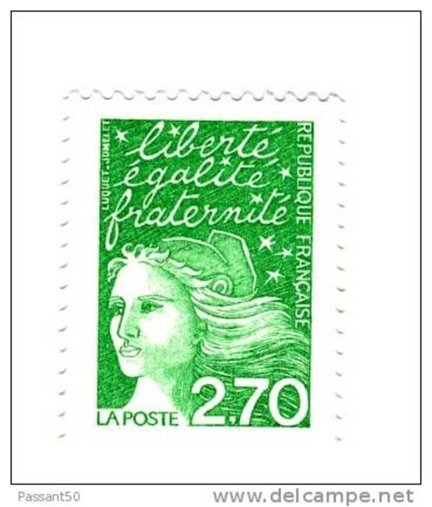 Luquet 2fr70 Vert YT 3091 Au Type II DE FEUILLE . Rare , Voir Le Scan . Cote Maury N° 3075 II : 7 € . - Ungebraucht