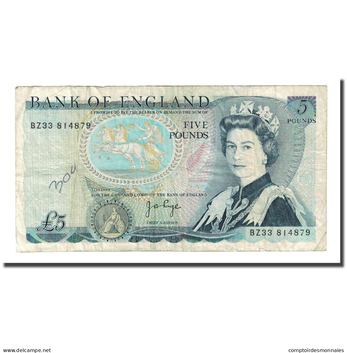 Billet, Grande-Bretagne, 5 Pounds, Undated (1971-91), KM:378a, TB - 5 Pounds