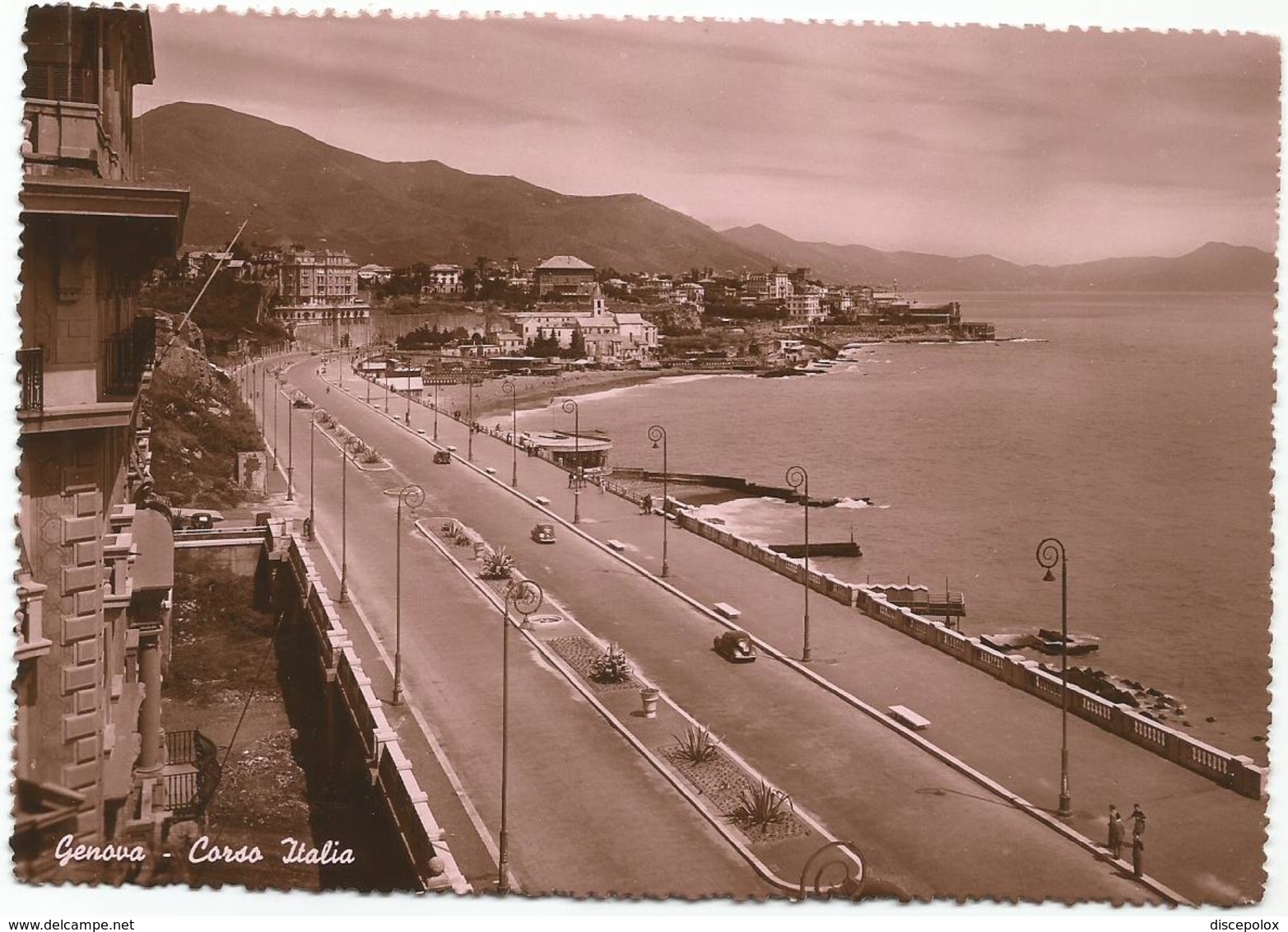 W2557 Genova - Corso Italia - Panorama / Viaggiata 1951 - Genova